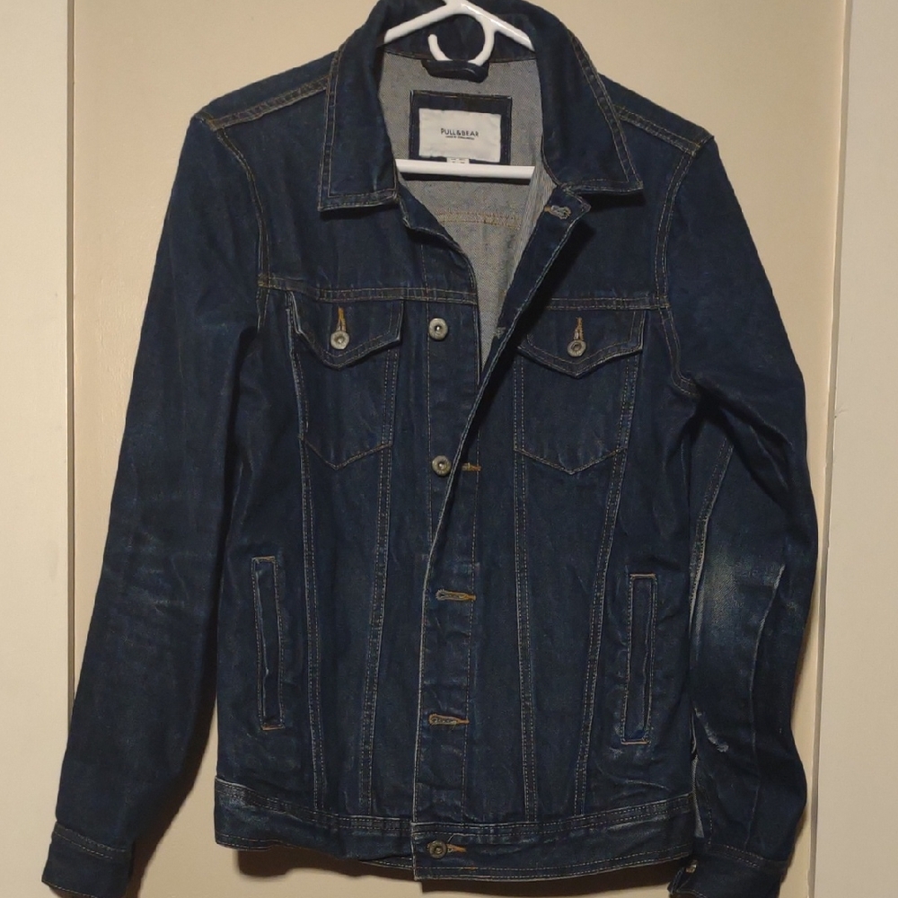 Pull & Bear Mens Small Dark Blue‎ Denim Jacket